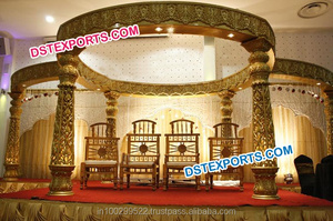 Décorations de mariage indien Mandap Pilier de défense d'éléphant portable avec tronc torsadé pour les cérémonies de mariage - Product Image 4