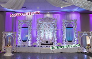 Marcos de fondo para escenario de boda, Panel tallado de fibra de flores, indio, planos - Product Image 5