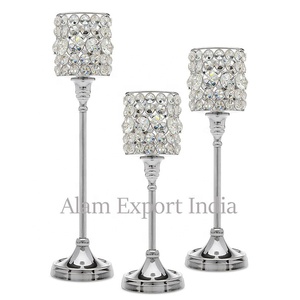 Nouvelle conception personnalisée taille argent plaqué bougeoir pour décoration de Table de mariage maison Restaurants décoration prix bon marché - Product Image 1