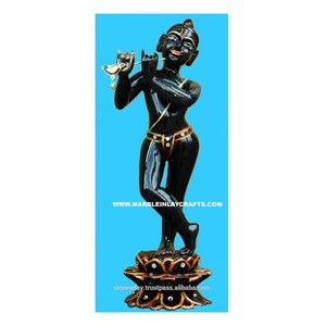Shree Krishna Black Marble <b>Statue</b> - Product Image 1