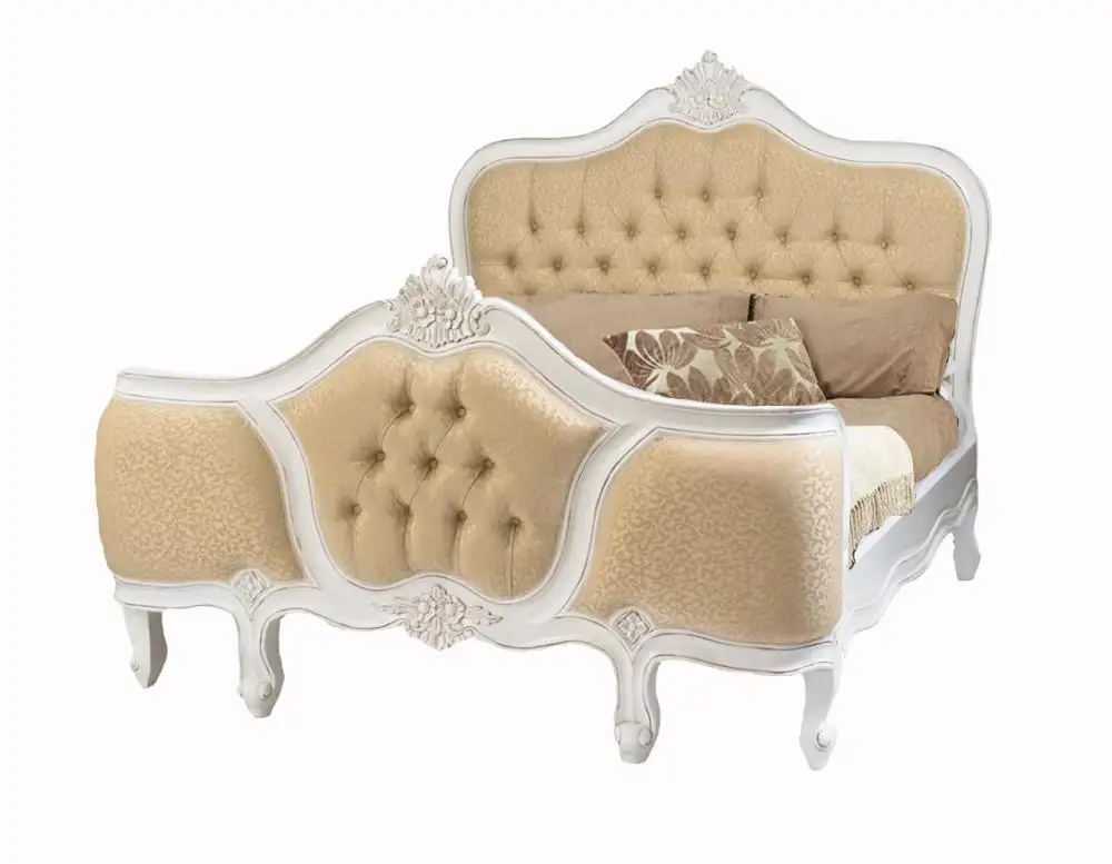 Fransız Louis tarzı döşemeli yataklar çerçeve imalat şirketi yatak odası mobilyası