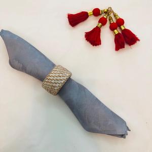 Rond de serviette en rotin décor de mariage blanc tissé à la main naturel, décoration de table rond de serviette fabriquée au Vietnam - Product Image 2