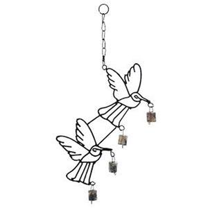 Carillon éolien en métal en forme d'oiseau en fer - Product Image 1