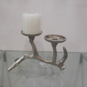 Soporte de dos brazos para pilar, dorado - Product Image 1