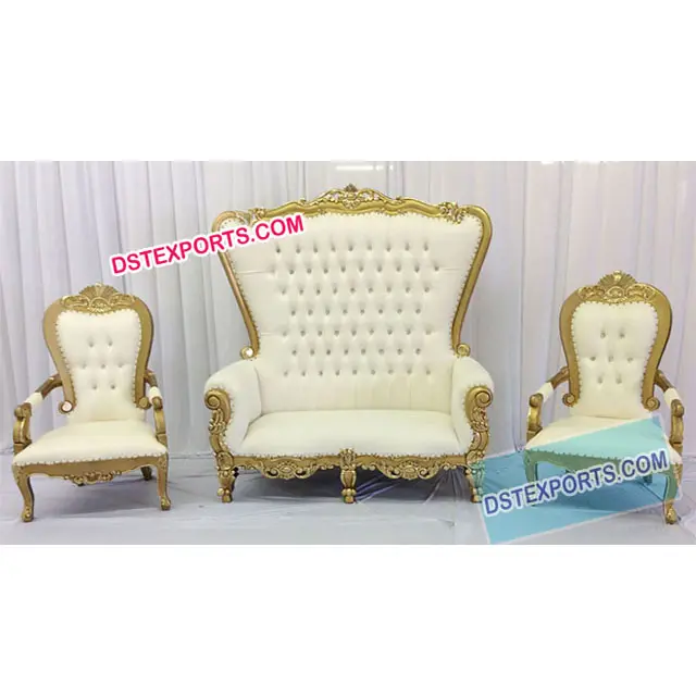 Wedding Thrones Chairs Two Seater Latest Design Pearl White Thrones Indian Wedding Sofa Ser Stage Decoration