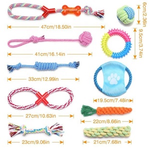 Ensemble de jouets à mâcher pour chien en corde TPR écologique en gros - Résistant aux morsures, 10 pièces - Product Image 2