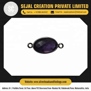 Connecteurs de pierres précieuses de lunette en améthyste Turquoise émeraude strass - Product Image 4