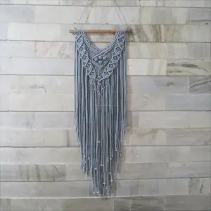 2019 moderno nordico personalizzato tessuto grigio In colore tessile Macrame appeso a parete cordoncino di cotone arazzi