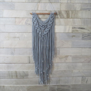 2019 moderne nordique personnalisé tissé gris en couleur Textile macramé tenture murale en coton cordon tentures murales en coton - Product Image 1