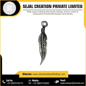 Charme en argent sterling avec cœur uni de l'Inde Charmes en argent sterling Charm chaîne en argent sterling - Product Image 2