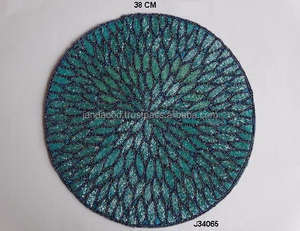 Tapis de Table perles de verre, livraison gratuite, rond, motif feuille de soleil, autres couleurs disponibles - Product Image 3