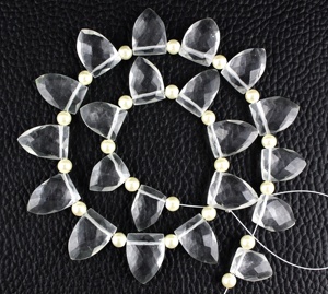 เครื่องประดับอัญมณีควอตซ์คริสตัลสีขาวธรรมชาติคุณภาพสูงแบบครึ่งรูปมาร์คีนแฮนด์เมดสำหรับเครื่องประดับอัญมณีหลวม - Product Image 1