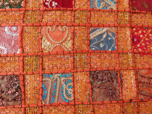 Lujoso algodón Sari Patchwork comedor decoración camino de mesa - Product Image 2