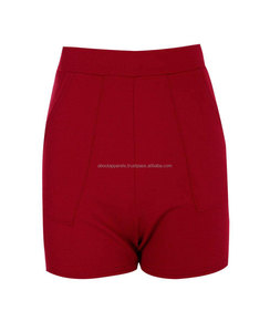 New Booty Sports Wear Mujeres Venta al por mayor Pantalones cortos de sudor en blanco, Mujeres High Wasted Pocket Nylon Poliéster Algodón Pantalones cortos transpirables - Product Image 1