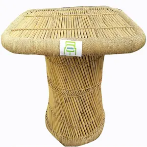 Table Ottoman en bambou de qualité, barre de canne artisanale écologique Table en bambou pour meubles d'extérieur et d'intérieur en vrac