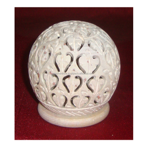 Stéatite indienne fait à la main meilleure feuille sculpture conception forme ronde Fine brillant chauffe-plat bougeoir pour la décoration de la maison et de l'hôtel - Product Image 1