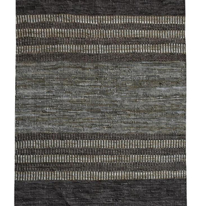 Tapis en cuir gris fait à la main tapis tissé paillasson pour chambre maison luxe touche élégante pour améliorer les intérieurs - Product Image 2