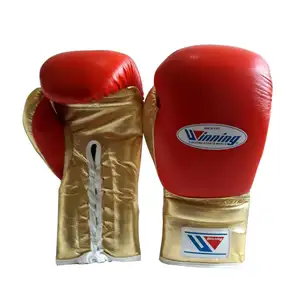 Nuevos guantes de boxeo de cuero de estilo mexicano con ganador o cualquier nombre o marca de fábrica.