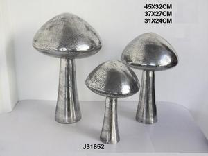 Champignon décoratif en aluminium moulé en finition brute, sculptures de décoration intérieure, sculptures en métal pour la maison - Product Image 2