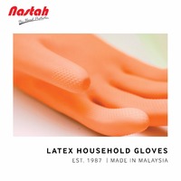Guantes de látex naranjas personalizados OEM para el hogar, para cocina, lavandería, limpieza de inodoros, uso en verano y otoño para hogares de Malasia