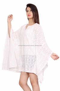 ชุดคาฟตันลูกไม้ตาข่ายสีขาวสุดหรูสำหรับผู้หญิงเครื่องแต่งกายทันสมัยทันสมัยไหลออกแบบชุดปาร์ตี้ล่าสุดสำหรับงานแต่งงานงานเลี้ยงแม่เจ้าสาว - Product Image 3