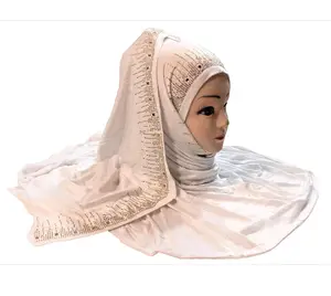 Lenço pedra algodão liso branco liso justo hijab dupatta