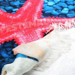 <b>Turkish</b> Printed Starfish and Sea Patterned With Oversized and Lightweight Microfiber Quick-Dry and Tight-Woven Cloth %100 Cotton - Product Image 3