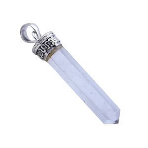 Colgante de lápiz de piedras preciosas de cristal de Plata de Ley 925 de alta calidad para colgantes y dijes de joyería fina cristiana - Product Image 1