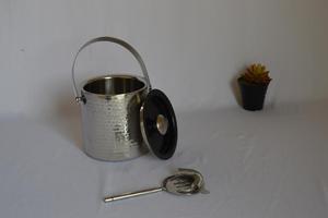 Stainless Steel Hammered <b>Ice</b> <b>Bucket</b> with Lid for Bar Usage Luxury Modern <b>Ice</b> <b>Bucket</b> with Shiny Polish Indian Handmade <b>Ice</b> <b>Bucket</b> - Product Image 3