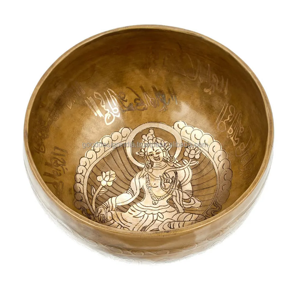 Bol pour chant tibétain en laiton Antique, 1 pièce, meilleur Design, pour chant indien en Bronze