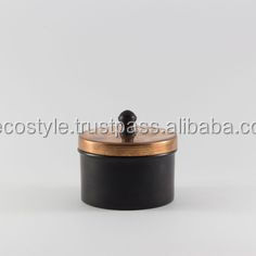 Matte Black <b>Candle</b> <b>Tin</b> with Lid - Product Image 2