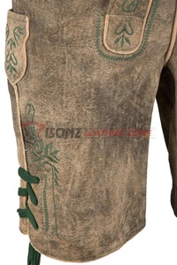 ISONZ - Pantalones Cortos de Cuero Tradicionales Alemanes, Estilo Trachten, Bávaros, para Hombre, Oktoberfest, de Gamuza - Product Image 3