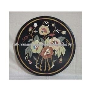 <b>Black</b> Inlay Marble Table Tops - Product Image 1