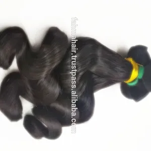 Cheveux indiens, trame de peau, couleur naturelle, cheveux vierges Remy, texture ondulée bouclée - Product Image 1