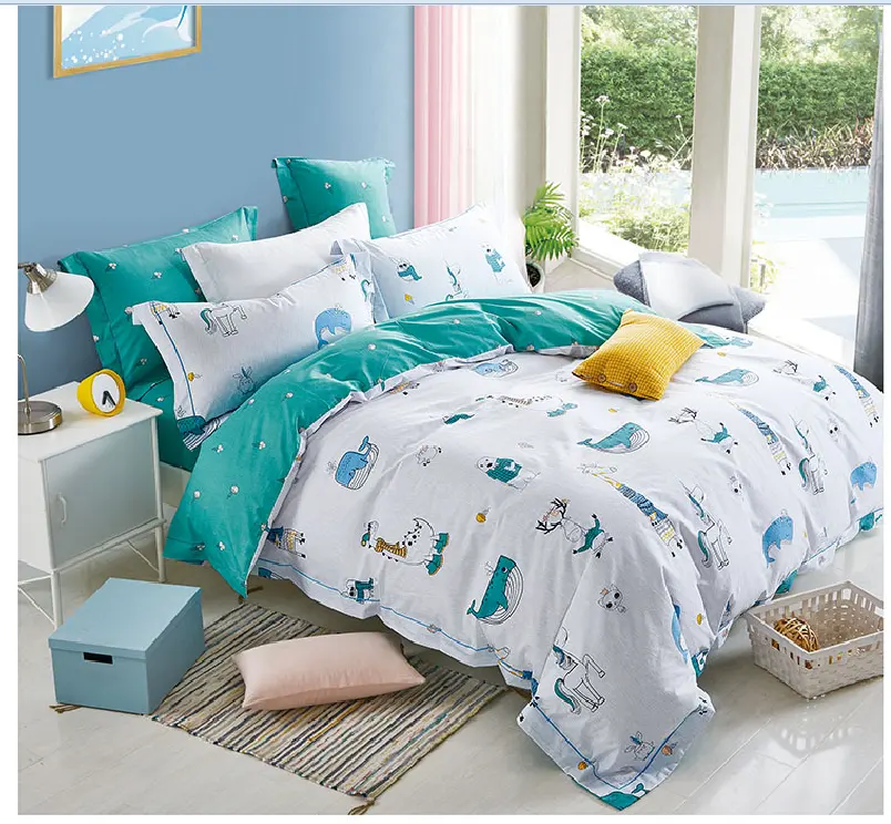100% algodón niños tela impresa para hoja de cama