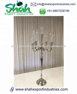 เชิงเทียนชุบอลูมิเนียมนิกเกิลสำหรับงานแต่งงานของตกแต่งงานปาร์ตี้คริสต์มาสที่บ้านดีไซน์หรูหราใหม่ล่าสุด - Product Image 3