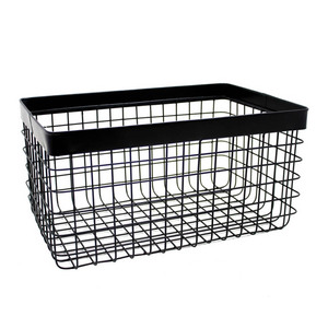 ตะกร้าลวดโลหะสีดำด้านทรงสี่เหลี่ยมผืนผ้า - Product Image 1