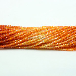 Cuentas de Rondelle de piedras preciosas sombreadas de cornalina naranja Natural 3-4mm 13,5 pulgadas de largo Micro cristal facetado Murano y cuentas de vidrio - Product Image 3