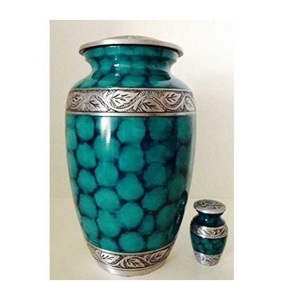 Urnas de cremación de hojas verdes clásicas para adultos, urnas funerarias de Metal, latón/aluminio, estilo americano/europeo - Product Image 2