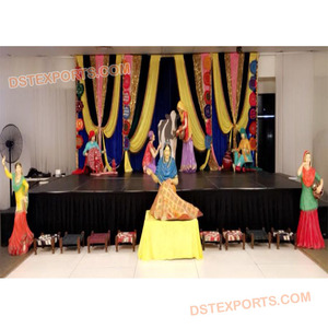 Traditional Punjabi Statues for <b>Mehndi</b> <b>Decor</b>, Punjabi Wedding Trending Mehandi Ceremony Setup Maharani Sangeet Stage <b>Decor</b> USA - Product Image 1