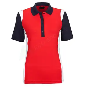 Kaus Kustom OEM Kaus Wanita Cetak Polo Kaus Mesin Cetak T Shirt Wanita Polo T-shirt