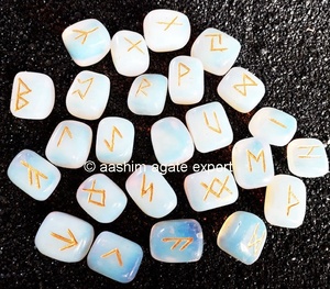 ชุดรูนโอปอลจิตวิญญาณอันรุ่งโรจน์ชุดคริสตัลอาเกตธรรมชาติหินอัญมณีรักษาจักระไข่สำหรับการทำสมาธิฮวงจุ้ย - Product Image 1