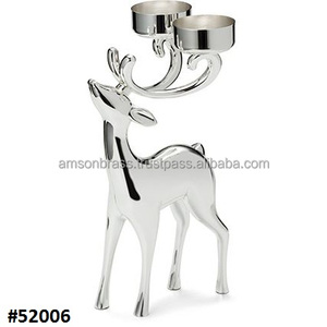 เชิงเทียนโลหะอะลูมิเนียมสำหรับตกแต่งโต๊ะเทียนกวางเรนเดียร์อินเดีย - Product Image 3