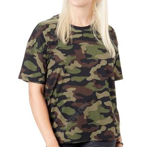 เสื้อยืดสตรีคอกลมลายพราง,เสื้อยืดสตรีลายพรางสีเข้มและขนาดใหญ่พิเศษ - Product Image 2