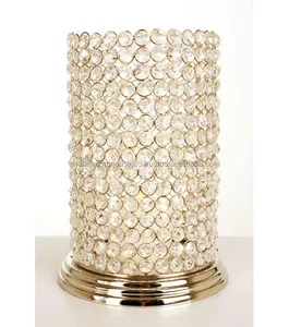 好看的婚礼装饰桌水晶串珠飓风奉献烛台，用于家庭和圣诞节装饰