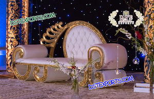 Elegante juego de sofás tallados en madera elegante y hermoso para bodas musulmanas asiáticas decoraciones de boda - Product Image 6
