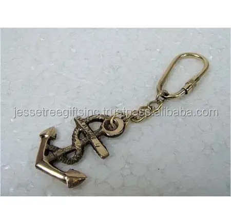 골동품 금 마무리 앵커 모양 수제 금속 열쇠 고리 현대적인 디자인 프리미엄 품질 조직 도매 가격