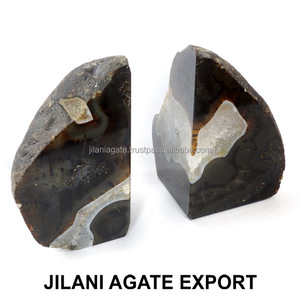 Sujetalibros de ágata Rosa natural, soporte para libros de cristal para decoración de mesa de oficina - Product Image 4