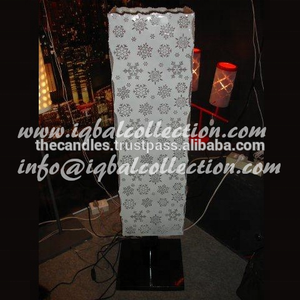 Lámpara de Pie Moderna IQBAL COLLECTION con Patrón de Copo de Nieve, Pantalla Cilíndrica Blanca, LED E27, Luz Blanca Fría 2700K, Luz Cálida Suave - Product Image 4