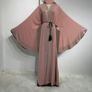 2019 Luxury big sleeve shinning stones high quality dubai abaya M-XXL in stock